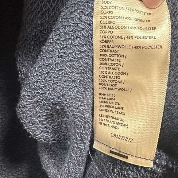 Free People Camden Graphic Pullover Sweatshirt Navy Combo 13 Size Medium - Picture 13 of 14